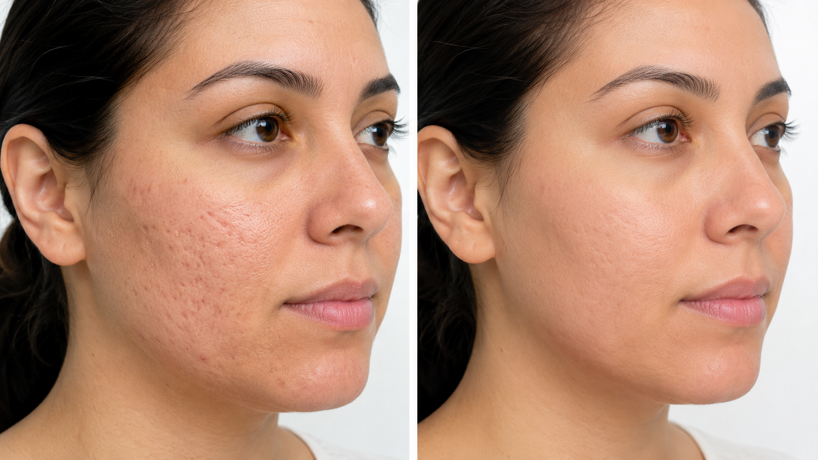 Before and after: acne scars