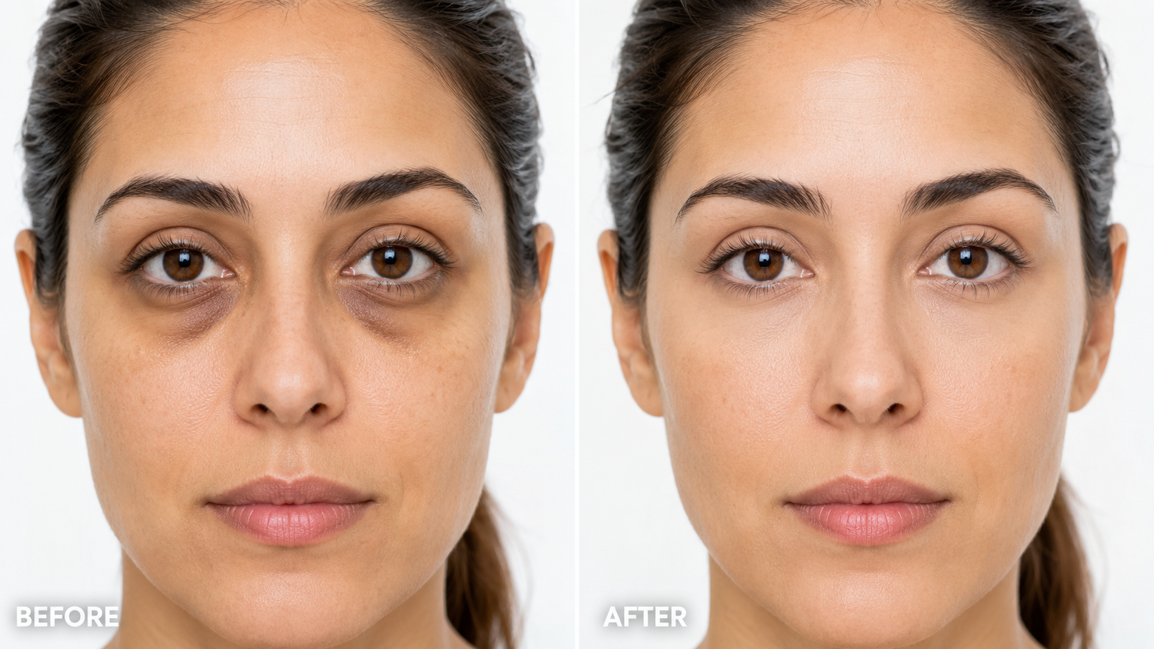 Before and after: under-eye dark circles